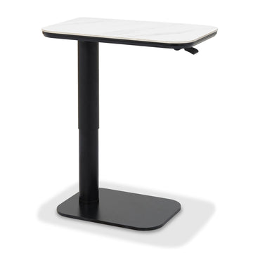 Bentley Designs Riley White Sintered Stone Adjustable Sofa Table